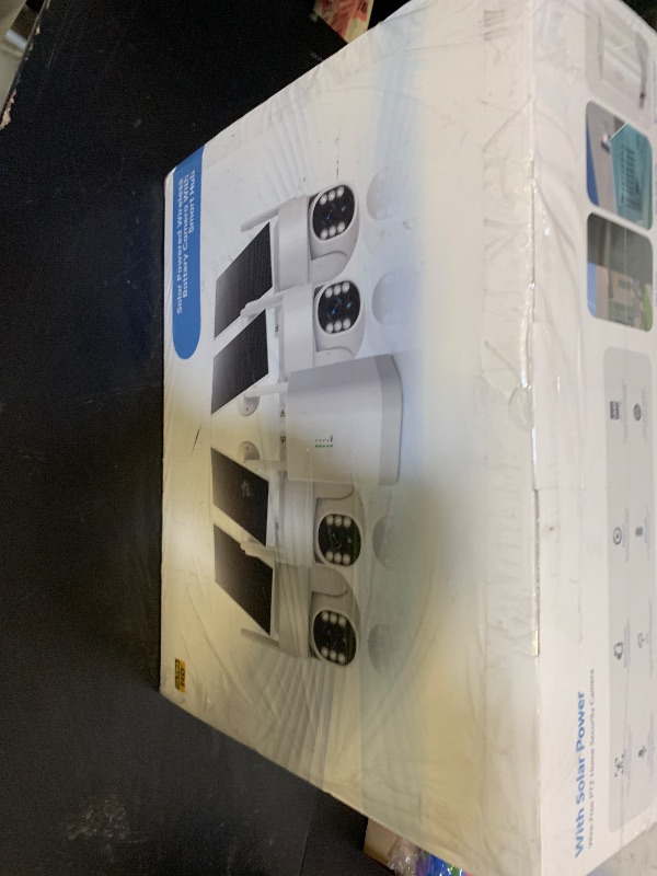 Photo 1 of 4MP Security Cameras Wireless Outdoor,No Subscription 128GB Local Storage,Solar Powered Cameras For Home Security With 360°PTZ,4 Cam-Kit, Color Night Vision Home Security Camera System,5G & 2.4G,IP66