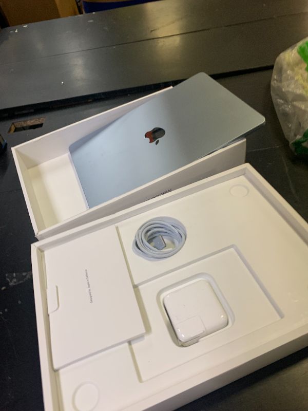 Photo 1 of Apple 2025 MacBook Air 13-inch Laptop with M4 chip: Built for Apple Intelligence, 13.6-inch Liquid Retina Display, 16GB Unified Memory, 256GB SSD Storage, 12MP Center Stage Camera, Touch ID; Sky Blue