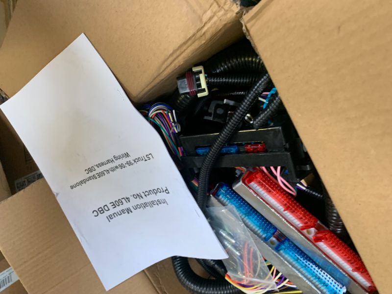 Photo 1 of Standalone Wiring Harness, 4L60E DBC, Red/Blue PCM, Compatible with 1997-2006 GM LS1 Vortec Engine 4.8 5.3 6.0 L, LS Swap Engine Harness, Stand Alone Wire Harness, Drive by Cable Throttle Body