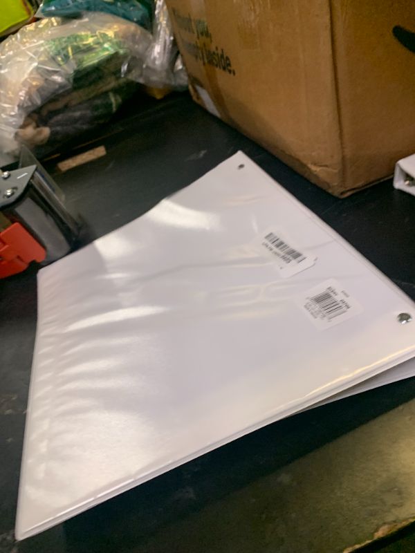 Photo 1 of 12 Avery Economy Vinyl Round Ring View 3-Ring Binders, 1/2 Capacity, White, EA - AVE05706