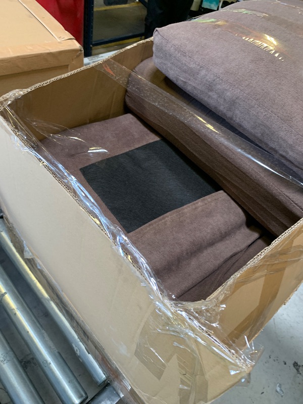 Photo 1 of Homall 3 Seat Couch L Shape Sofa with Side Storage Pockage, Sectional Couches with Reversible Ottoma, Upholstered Sofa for Living Room and Small Spaces (Linen Fabric, Dark Brown)