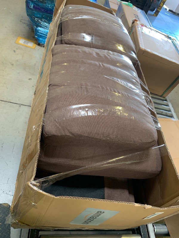 Photo 1 of Homall 3 Seat Couch L Shape Sofa with Side Storage Pockage, Sectional Couches with Reversible Ottoma, Upholstered Sofa for Living Room and Small Spaces (Linen Fabric, Dark Brown)
