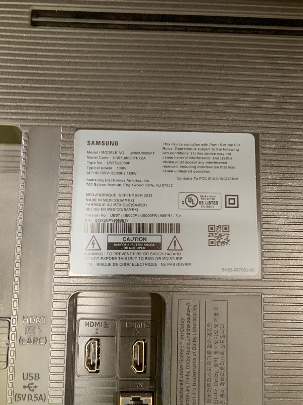 Photo 1 of Samsung 65-Inch Class Crystal UHD U8000F 4K Smart TV (2025 Model) Endless Free Content, Processor, MetalStream Design, Knox Security, Alexa Built-in