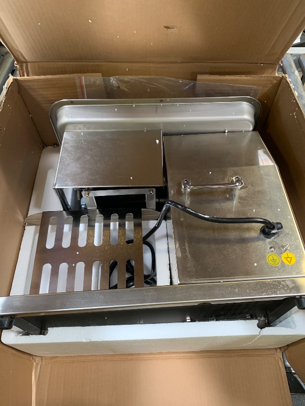 Photo 1 of WantJoin Commercial Meat Cutter Machine - Electric Meat Cutting Machine, Meat Shredding Machine 3mm Blade Commercial Meat Slicer Stainless Steel for Kitchen Restaurant 1100LB/H 800W