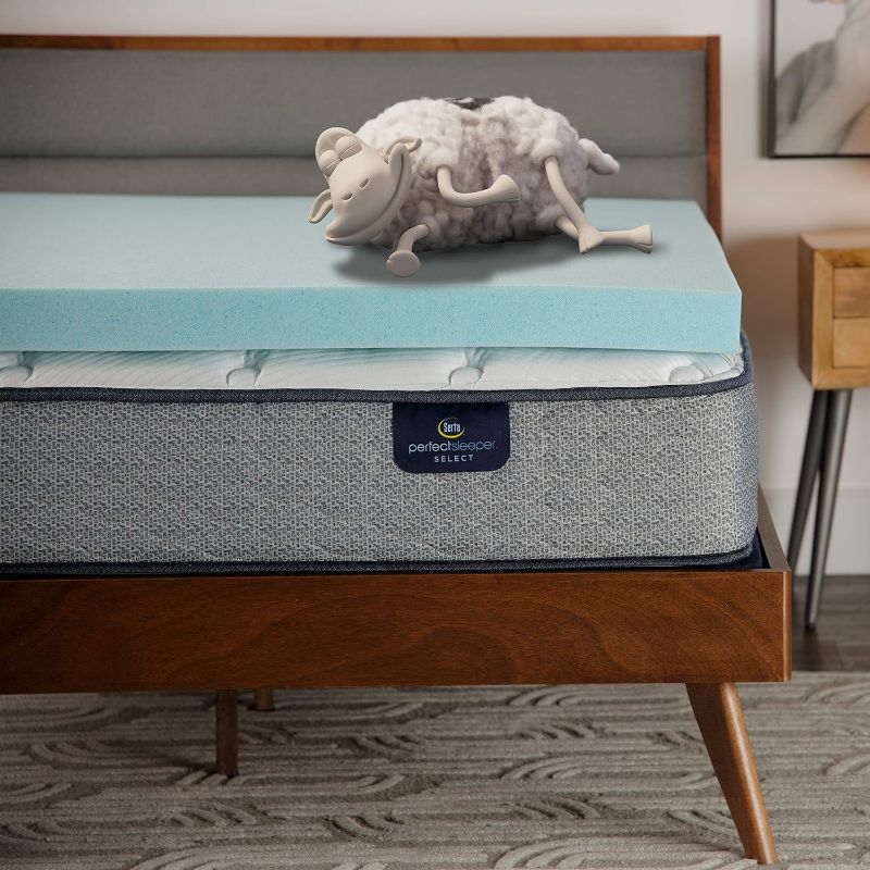 Photo 1 of Serta ThermaGel Cooling, Pressure-Relieving Memory Foam Mattress Topper, 3 Inch, King, Made in The USA
