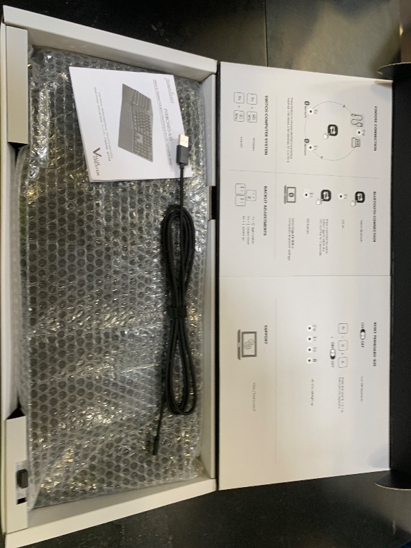 Photo 1 of Perixx PERIBOARD-835BR Wireless Ergonomic Mechanical Keyboard - RGB Backlit - Low-Profile Brown Tactile Switches - Multi-Device Connection - Compatible with Windows and Mac OS X - US English