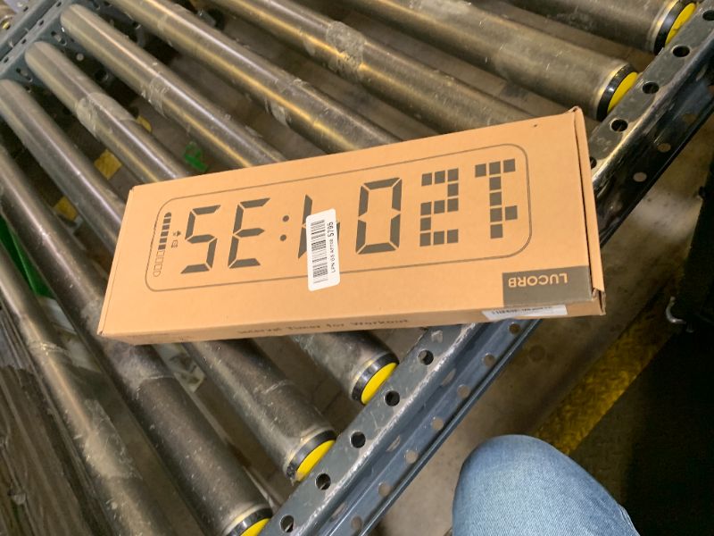 Photo 1 of LUCORB Gym Timer - Large Digital Gym Clock Wall with Interval Time Progress Bar, Countdown/Up Stopwatch, Remote Control for Home Gym Garage Boxing Crossfit