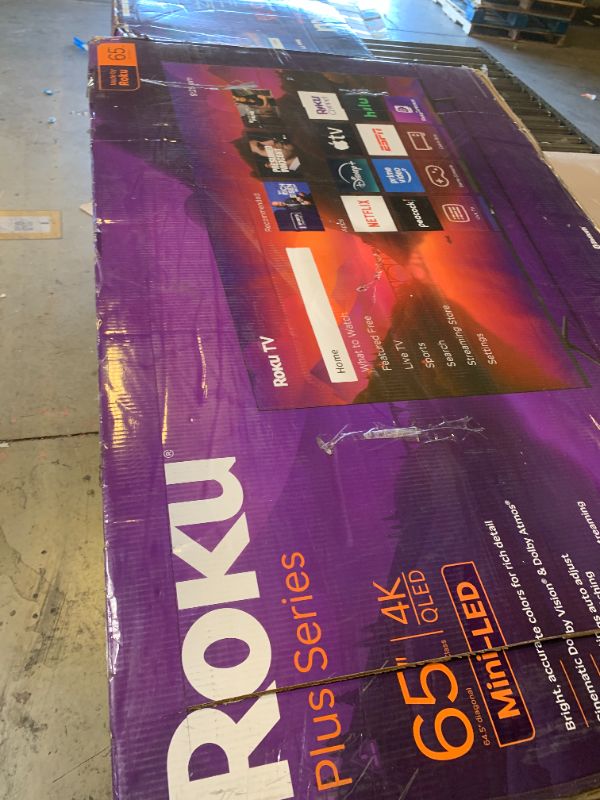 Photo 1 of Roku Smart TV – 65-Inch Plus Series, Mini-LED TV – RokuTV with Enhanced Voice Remote – Flat Screen 4K QLED Television with Dolby Vision & Wi-Fi for Streaming Live Local News, Sports