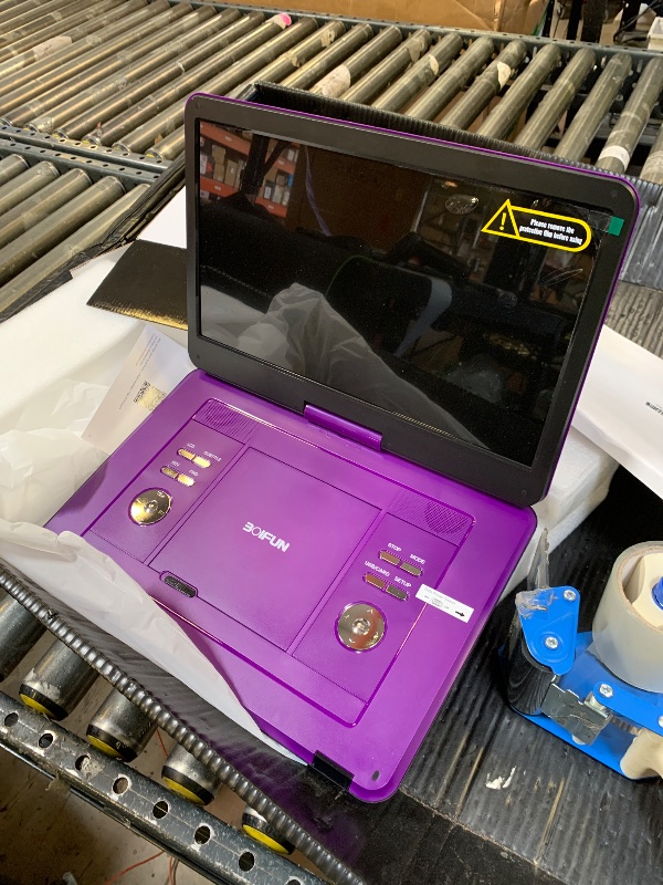 Photo 1 of BOIFUN 17.5" Portable DVD Player with 15.6" Large HD Screen, 6 Hours Rechargeable Battery, Support USB/SD Card/Sync TV and Multiple Disc Formats, High Volume Speaker, Purple