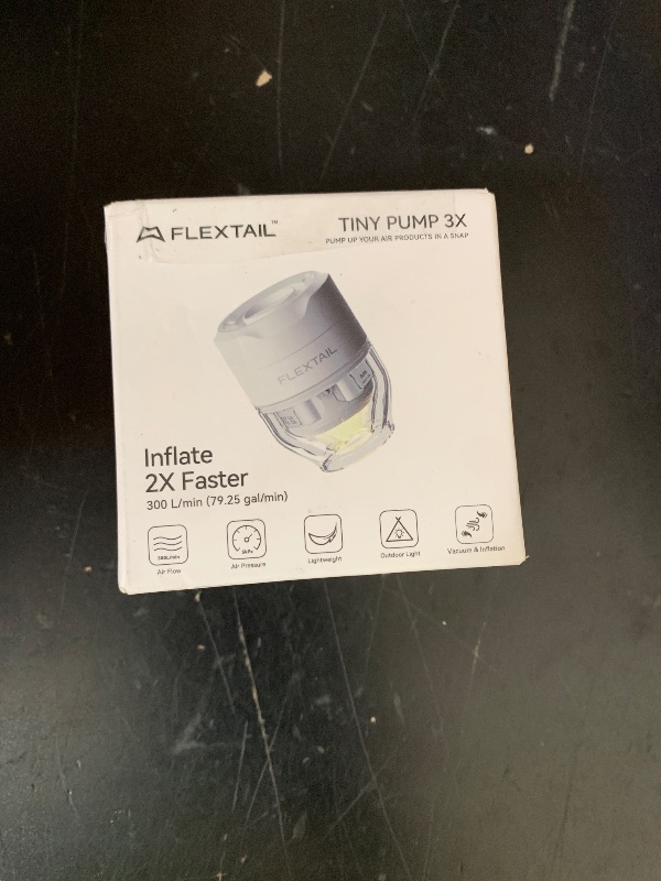 Photo 1 of FLEXTAILGEAR Tiny Pump 3X Portable Air Pump for Inflatables, Advanced Low Noise Design, Air Mattress Pump with 5-Mode Light, Electric Air Pump for Camping Gear Pool Floats Sleeping Pads
