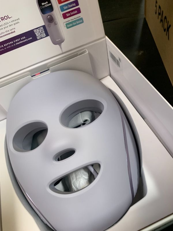 Photo 1 of Shark CryoGlow LED Face Mask with Under-Eye Cooling, Anti-Ageing & Blemish Repair, Red & Blue LED, Infrared Light Therapy, USB-C, Remote Control, Storage Bag, Lilac Chill, FW312PL