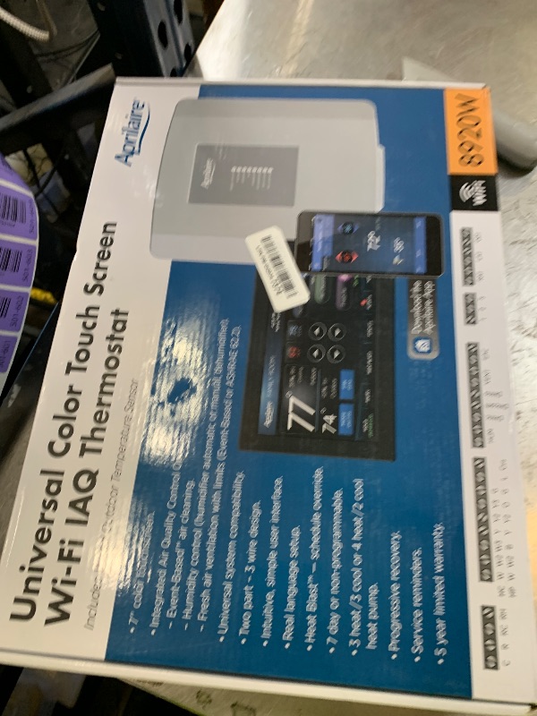 Photo 1 of AprilAire 8920W Wi-Fi Programmable Color Touchscreen Thermostat with IAQ Control; Amazon Alexa and Google Assistant Compatible