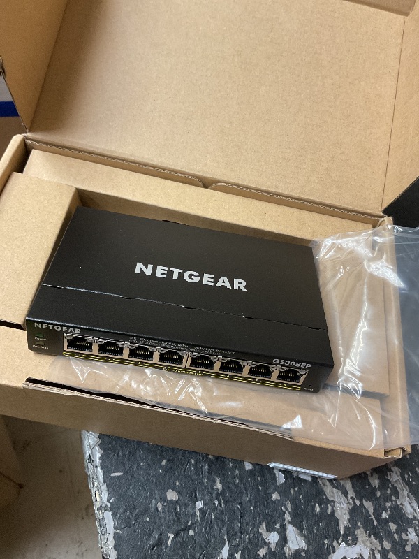 Photo 4 of NETGEAR 8 Port PoE Gigabit Ethernet Easy Smart Managed Essentials Switch (GS308EP) - with 8 x PoE+ @ 62W, Desktop or Wall Mount