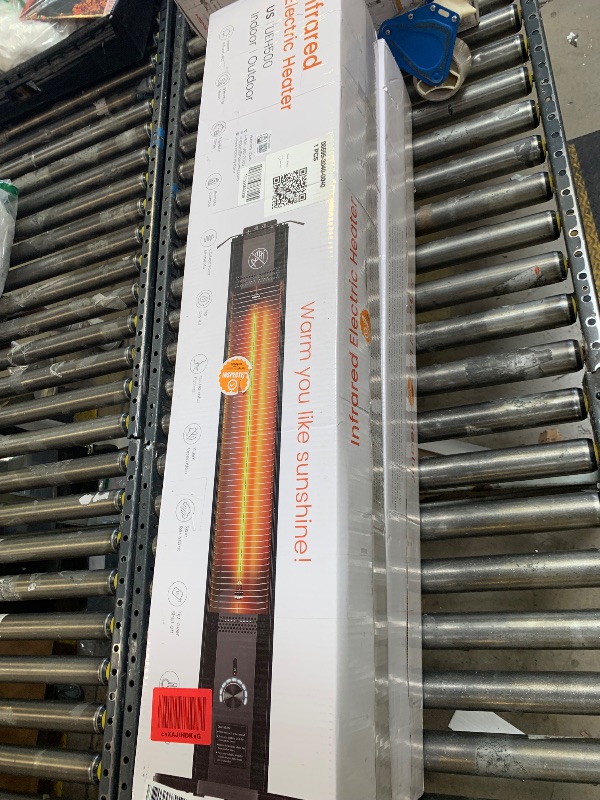 Photo 1 of Outdoor Electric Patio Heater, 42-inch 1500W Infrared Tower Heater with 9 Heat Settings & 9H Timer, IPX5 Waterproof, Safety Lock, Tip-Over & Overheat Protection Space Heater for Indoor & Outdoor Use