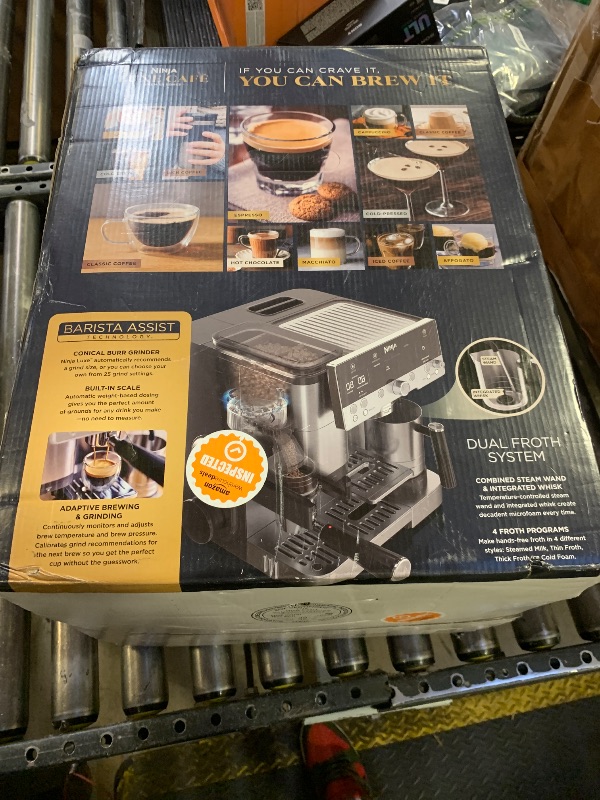 Photo 1 of Ninja Luxe Café Premier 3-in-1 Espresso Machine, Drip Coffee, & Rapid Cold Brew | Built-in Coffee Grinder, Hands-Free Milk Frother, Assisted Tamper for Cappuccinos & Lattes | Stainless Steel | ES601