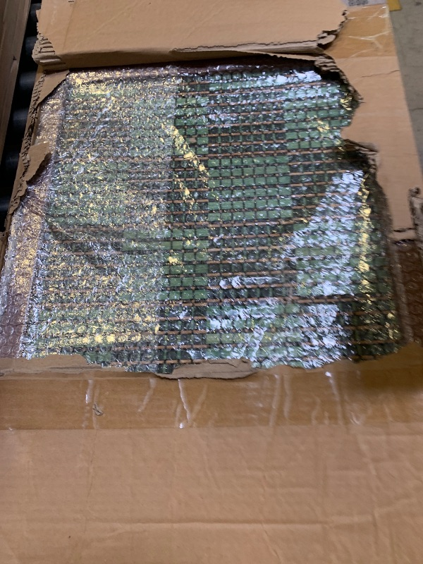 Photo 1 of Furnnylane 4 Panel Room Divider Screen and Folding Panel Screen,Double Sided Bamboo Divider for Room Separation,Emerald Square,67" H x 63" W