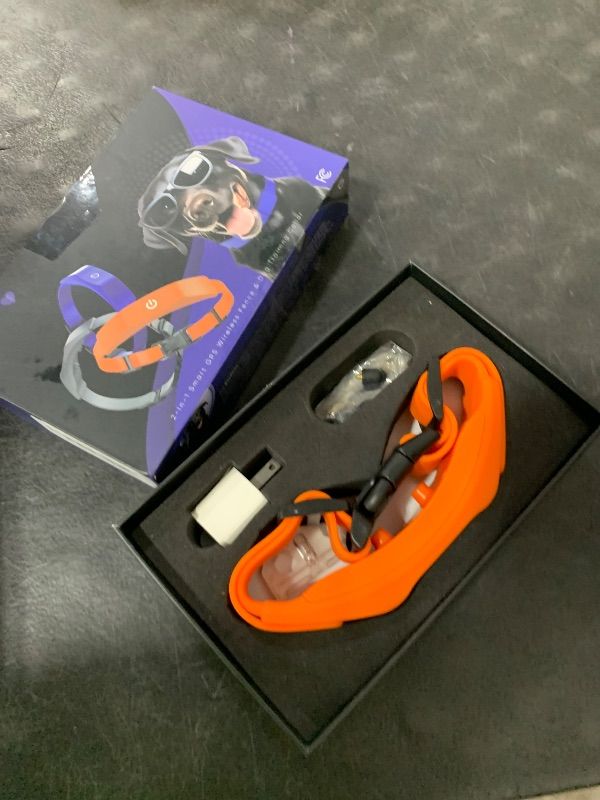 Photo 1 of GPS Electric Dog Fence with Free App, Wireless Fence System with Training Collar, Portable for Outdoor Use, Rechargeable Waterproof Flexiable Collar, Adjustable of Dogs (Orange)