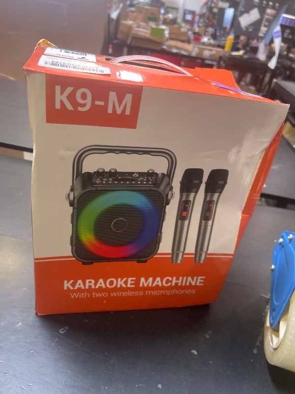 Photo 1 of Karaoke Machine, Portable Bluetooth Speaker with 2 Wireless Microphones for Adults & Kids with Lights, Karaoke Microphone with PA System Supports USB/TF/REC/FM/AUX for Home Party Home System Packages