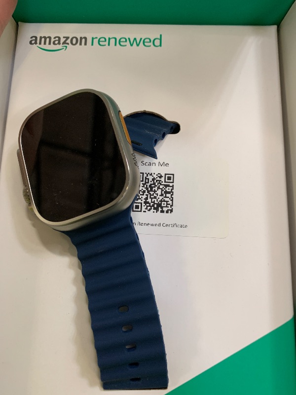 Photo 1 of Apple Watch Ultra 2 [GPS + Cellular, 49mm] - Titanium Case with Blue Ocean Band, One Size (Renewed Premium)