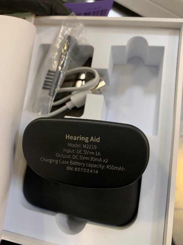 Photo 1 of Hearing Aids, Hearing Aids for Seniors, Rechargeable Hearing Aid with Noise Cancellation, 5-Level Button Volume Control, OTC Hearing Amplifier for Moderate Hearing Loss, Clear Sound