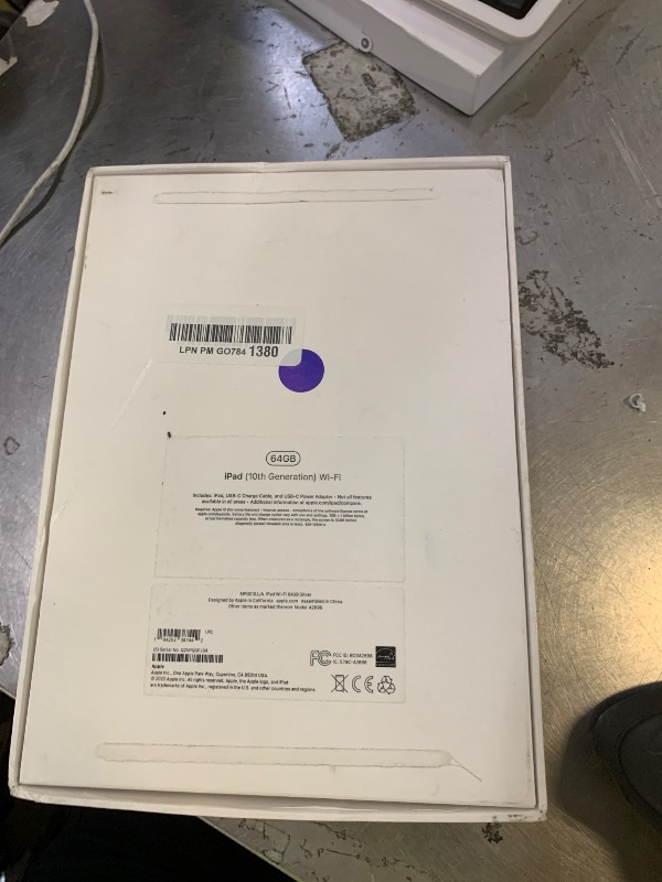 Photo 1 of Apple iPad (10th Generation): with A14 Bionic chip, 10.9-inch Liquid Retina Display, 64GB, Wi-Fi 6, 12MP front/12MP Back Camera, Touch ID, All-Day Battery Life – Silver