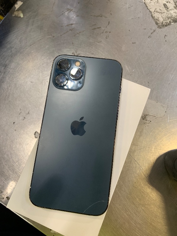 Photo 1 of Apple iPhone 12 Pro Max, 128GB, Pacific Blue - Fully Unlocked (Renewed)