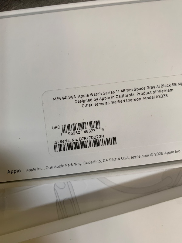 Photo 1 of Apple Watch Series 11 [GPS 46mm] Smartwatch with Space Gray Aluminum Case with Black Sport Band - M/L. Sleep Score, Fitness Tracker, Health Monitoring, Always-On Display, Water 