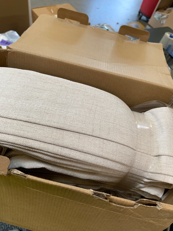Photo 1 of MIULEE Pinch Pleated Thick Linen Curtains 96 Inch 4 Panels Set Back Tab Memory Trained Pinch Pleat Semi Sheer Light Filtering Privacy Curtain Let Light in Window Drapes for Living Room Bedroom Oatmeal