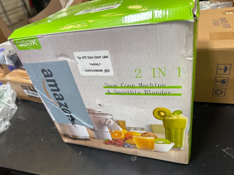 Photo 1 of QIBOX Snow Cone Machine & Smoothie Blender 2 in 1, 700W Powerful Shaved Ice Machine Frozen Margarita Machine, Slushine Machine Maker with Stainless Steel Blade, Smoothie Recipe, for Home Kitchen Party