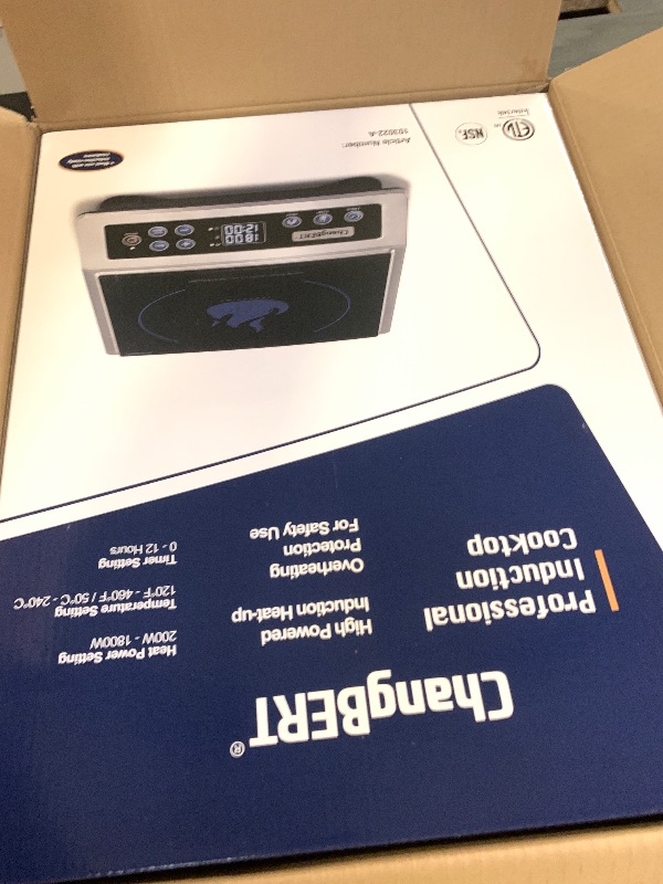Photo 1 of ChangBERT Portable Induction Cooktop Enhanced Version, One-Click Max Power 1800W Large Heating Coil Burner, Precise Temperature Control, NSF Certified Commercial Grade Low Noise Hot Plate