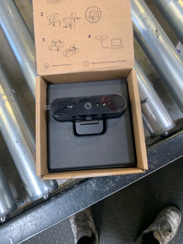 Photo 1 of Logitech Brio 4K Webcam, Video Calling, Noise-Cancelling mic, HD Auto Light Correction, Wide Field of View, Windows Hello Works with Microsoft Teams, Zoom, Google Meet, PC/Mac/Laptop/MacBook/Tablet