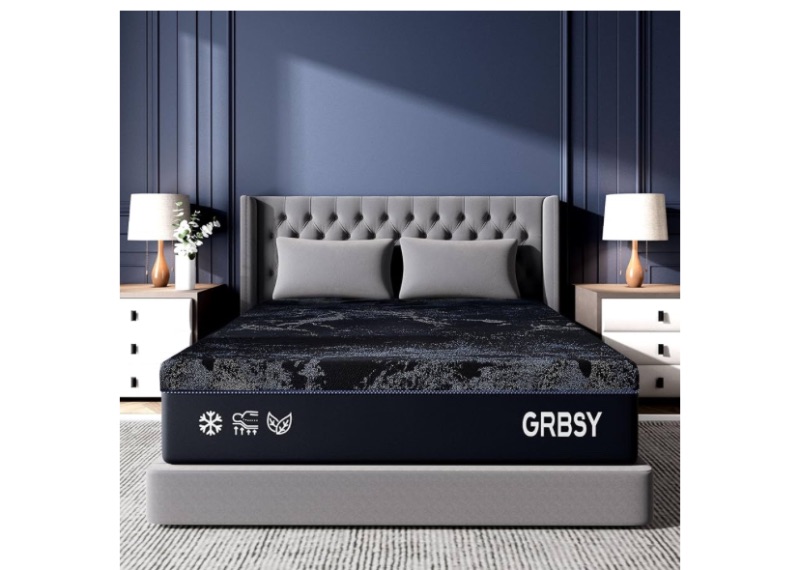 Photo 1 of 14 Inch Full Size Mattress, Upgraded Luxury Cooling Gel Full Memory Foam Mattress In a Box with 7-Zone Support for Cool Night & Pressure Relief, Assembled in USA, Washable IceSilk Cover, Medium Firm