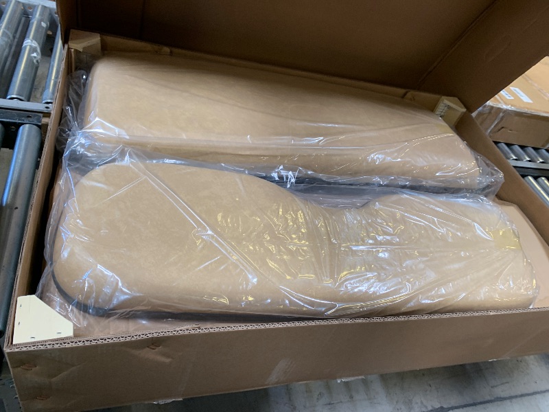 Photo 1 of 10L0L Golf Cart Rear Flip Seat Kit for EZGO RXV/Freedom RXV Gas and Electric Model 2008-up, Steel Frame and Folding Seat Cushion-Tan