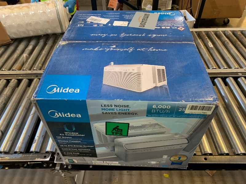 Photo 1 of Midea 6,000 BTU U Shaped Smart Inverter Window Air Conditioner - Cools 250 Sq Ft, Ultra Quiet with Open Window Operation - Alexa/Google Assistant Compatible, 37% Energy Savings, Remote (2026 Edition)