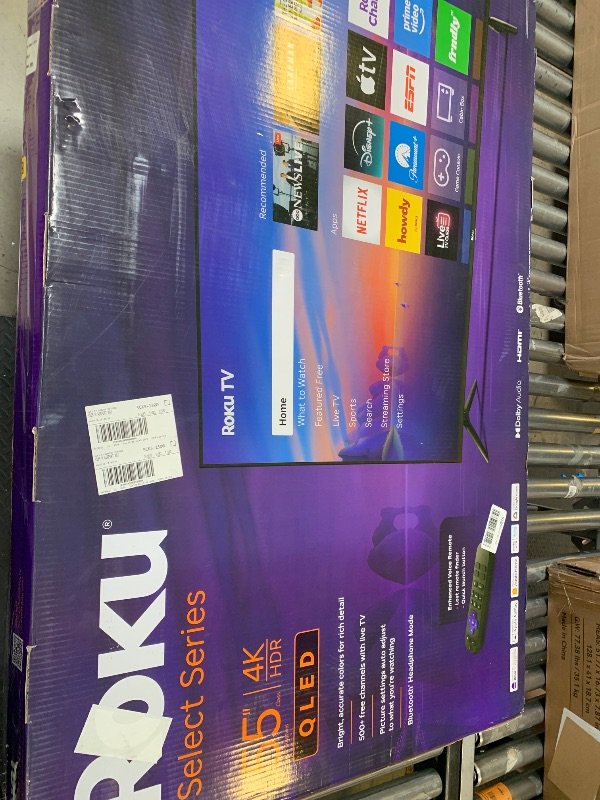 Photo 1 of Roku Smart TV 2026 – 55-Inch Select Series, 4K QLED TV – Roku TV with Voice Remote – Flat Screen QLED Television with Wi-Fi for Streaming Live Local News, Sports, & Movies – Bluetooth Headphone Mode