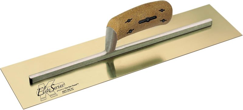 Photo 1 of Kraft Tool Kraft CFE545K 16" by 5" Elite Series Five Star Golden Stainless Steel Cement Trowel with Cork Handle (1per Pack)