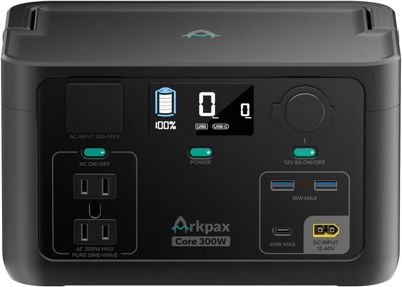 Photo 1 of Portable Power Station 300W, 600W Peak Backup LiFePO4 Battery 192Wh with 10ms UPS, 1Hr Fast Charge Solar Generator with 120V AC Outlet for Camping Emergency Travel Home Blackout