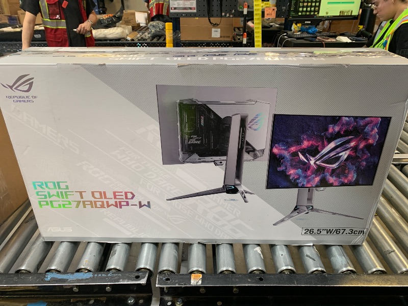 Photo 1 of ASUS ROG Swift 27" OLED Gaming Monitor (PG27AQWP-W) - TrueBlack Glossy Tandem OLED, Dual-Mode (QHD@540Hz, HD@720Hz), 0.02ms, G-SYNC Compatible, Neo Proximity Sensor, DP 2.1, 3 yr Warranty