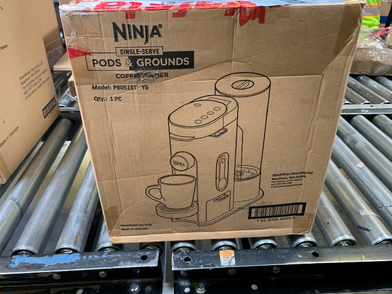 Photo 1 of Ninja Pod and Grounds Specialty Single Serve Coffee Maker, K-Cup Pod Compatible, Brews, Compact Design, Built-in Milk Frother, 56 Ounces Reservoir, 6 Ounces Cup to 24 Ounces Mug Sizes, Stone, PB051ST