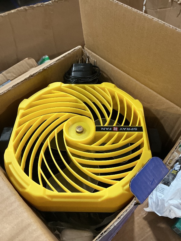 View 2 of ***LEAKS WATER***
Misting Fan Portable, 27600mAh Battery Powered Fan, 2L Portable Mister Fan with 4 Wind Speeds, Timer Function, RGB Ambient Light, 120° Auto Oscillation & Grip Handle for Camping Beach Patio( Yellow)
