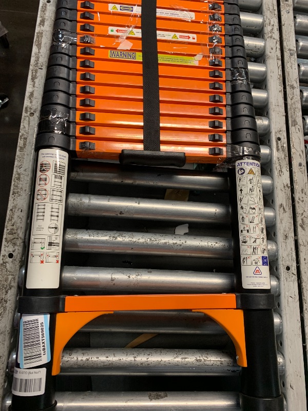 View 2 of ***MISSING RUBBER FOOT*** Heilniter 14.5FT Telescoping Extension Ladder