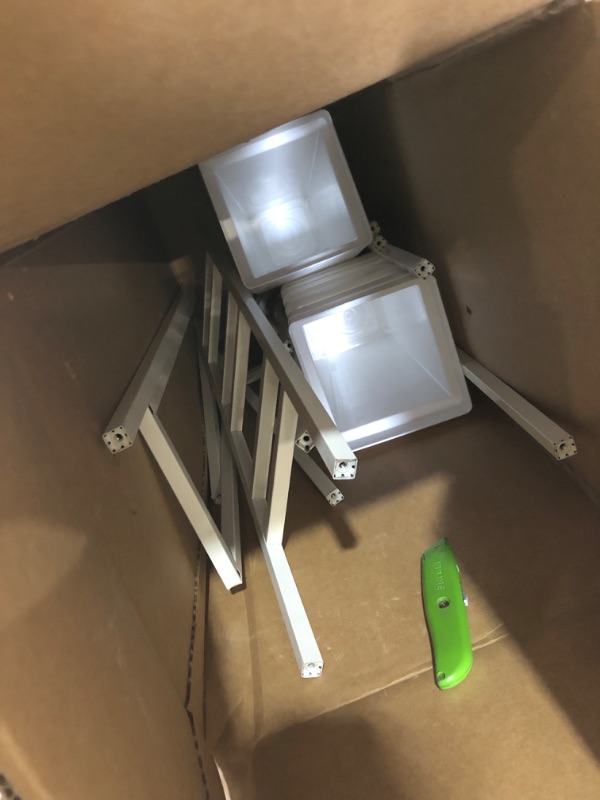 View 3 of ***MISSING PARTS*** Putros Flower Display Stand with 12 Buckets, Floral Cart with Wheels, White
