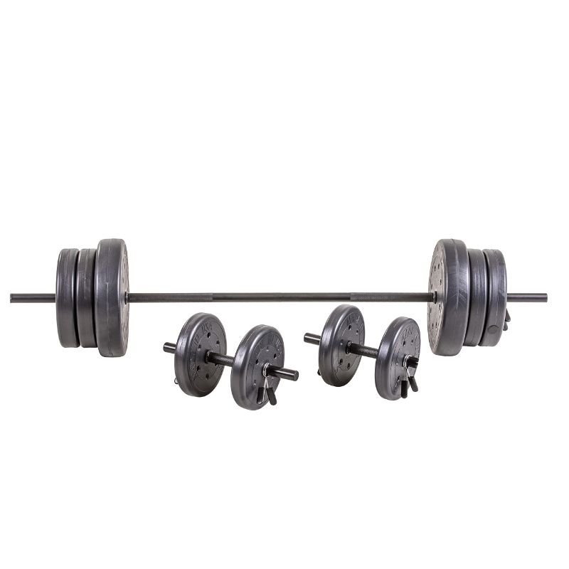 View 1 of ***BOX 2/2***US Weight 105 Pound Weight Set with Barbell - Home Gym Workout Equipment