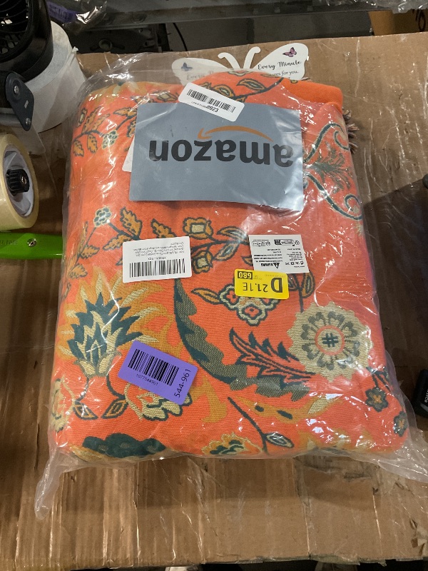 View 2 of ***STOCK IMAGE FOR REFERENCE***
Phuryllic Boho Throw Blanket Queen Size, Oversized Soft Cozy Cotton Muslin Quilt Blanket for Bed Decor, Floral Patterned Couch Sofa Chair Cover, Vintage Farmhouse Cottage Woven Blanket, Coral&Green