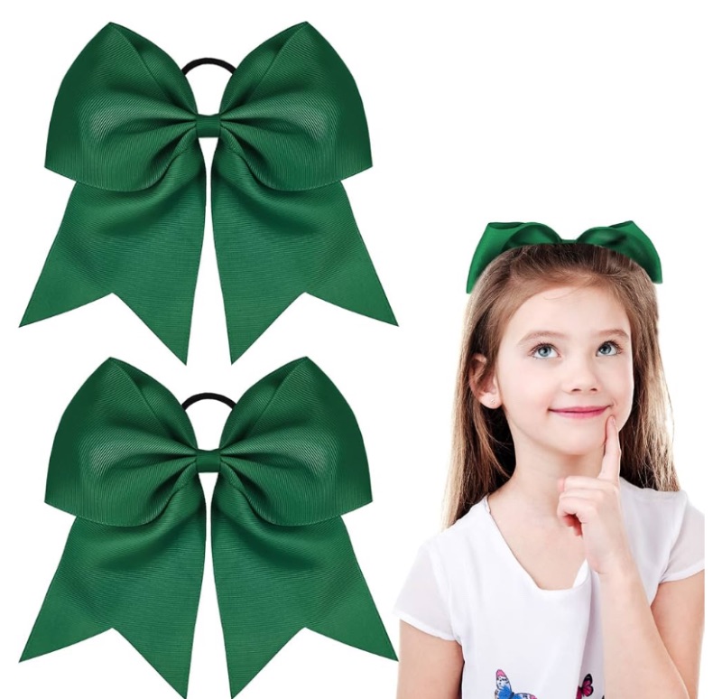 View 1 of ***MISSING PARTS***
WILLBOND 2 Pack Large Cheerleading Hair Bows,Green
8 Inch Jumbo Size, Ponytail Holder Elastic Band, For Teen Girls Softball Uniform, Competition Ready Team Spirit Bows