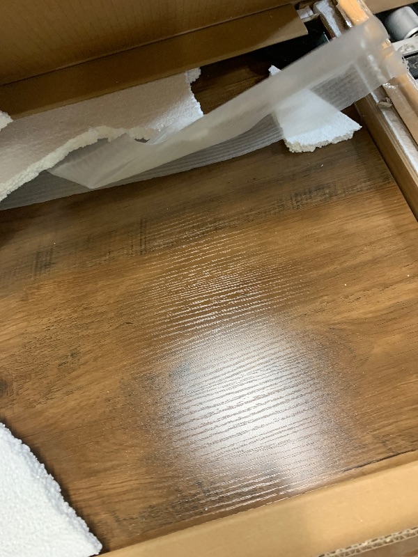 Photo 1 of ****PARTIAL SET , MISSING BOX 1/2 **** VASAGLE Mobile Kitchen Island with Drop Leaf, Portable Island with Spice Rack, Mobile Cart with Storage Cabinet, 17.7-28.7 x 49.3 x 36 Inches, for Dining Room, Rustic White and Honey Brown UKKI012W01