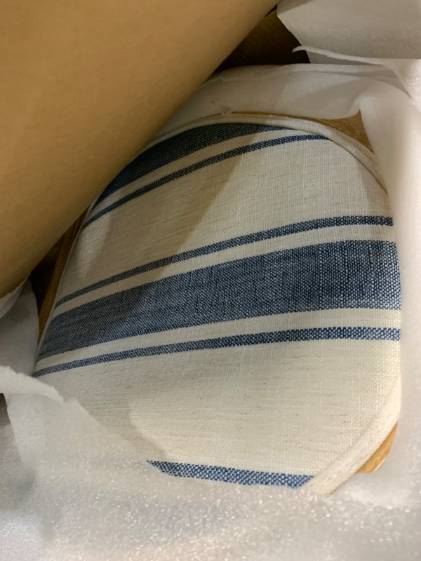 Photo 1 of ***PARTIAL SET - PRICE ADJUSTED***Christopher Knight Home Phinnaeus Dining Chair Set, Set of 4, Wood, Dark Blue Stripes + Light Beige + Natural