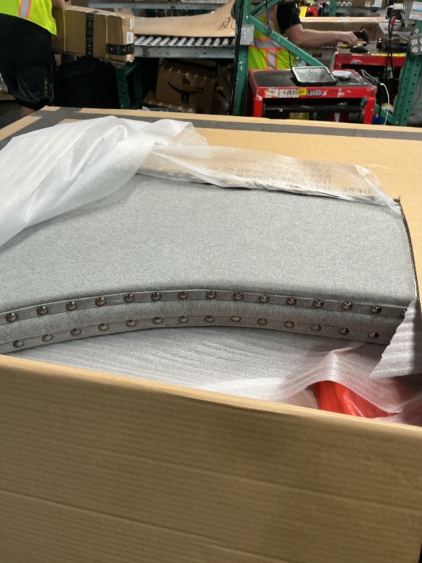 Photo 1 of ***BOX 1 OF 2*** Lexicon Finn Fabric Upholstered Daybed with Trundle, Twin, Gray