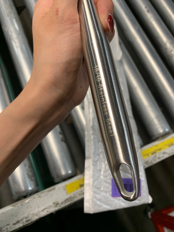 Photo 1 of ***STOCK PHOTO FOR REFERENCE ONLY **18/10  Stainless Steel Wok Spatula 1 Count 17 Inch Long Handle Cooking Utensil, Heat-Resistant, Dishwasher-Friendly Wok Accessory, Silver Kitchen Tool for Stir-Fry