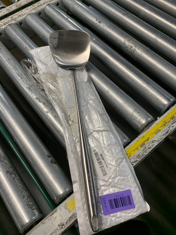 Photo 1 of ***STOCK PHOTO FOR REFERENCE ONLY **18/10  Stainless Steel Wok Spatula 1 Count 17 Inch Long Handle Cooking Utensil, Heat-Resistant, Dishwasher-Friendly Wok Accessory, Silver Kitchen Tool for Stir-Fry